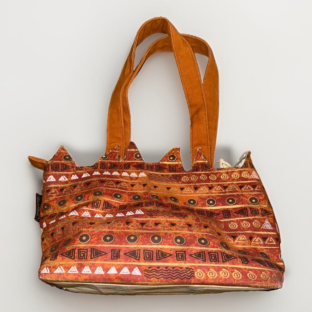 Laurel Burch Y2K Vintage Fabric shoulder tote Tres Gatos Cats Kittens 18”x14” - Picture 2 of 9